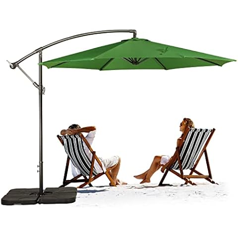 COWVIE 300cm Patio Offset Cantilever Umbrella Outdoor Hanging Fade Water Resistant Canopy Fabric with Infinite Tilt (No Base Stand) Cover