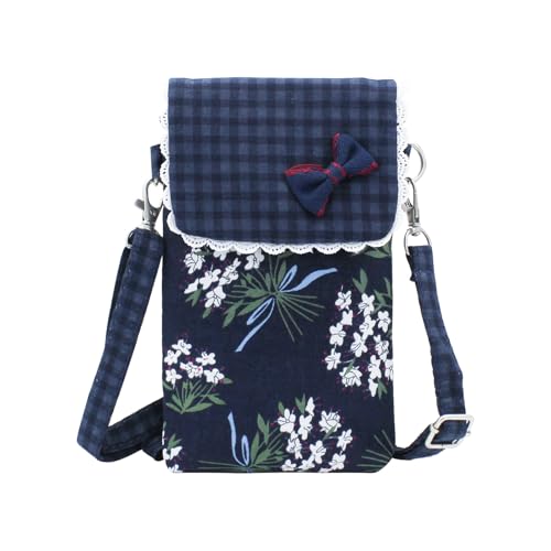 Small Phone Purse for Women, Cotton Crossbody Phone Purse Cell Phone Purse with Zipper, Smartphone Crossbody Bag