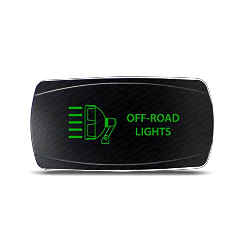 CH4x4 Rocker Switch Off-Road Lights Symbol - Horizontal - Green LED