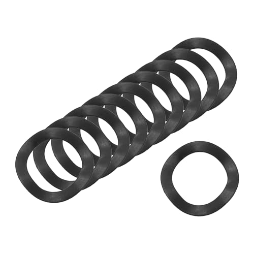 uxcell Wave Spring Washer, 200Pcs 0.59"x0.39"x0.01" (ODxIDxT) - Iron Curved Washer for Screw Bolt, Wave Washers Gaskets for Machinery (Black)