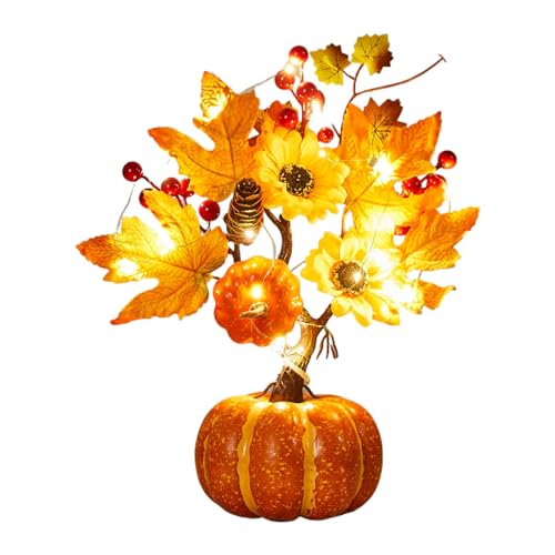 Doiyislem Calabaza de Otoño con Luces - Centro de Mesa para Cosecha de la Temporada de Otoño Funciona con Pilas | Otoñal Luces para Árbol,para Hogar Oficina Boda Regalo Casa Comedor Fiesta
