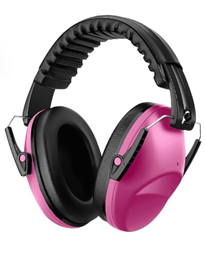Lorrtta Kids Ear Defenders - Compact Soundproof Earmuffs Ear Protectors for Noise Protection Comfortable Adjustable Ear Defenders for Boys Girls Children Ideal for Autism Sleep Study and Travel Pink