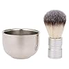 POFET Herren Rasierpinsel mit Seifenschale Creme Becher Friseursalon Herren Gesichts Bart Reinigungswerkzeuge Set tragbar und nützlich