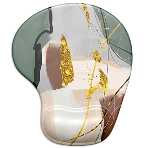 ITNRSIIET Mauspad, ergonomisches Mauspad mit Gel-Handgelenkauflage, Gaming-Mauspad mit Lycra-Tuch, rutschfeste PU-Basis für Gaming-Computer, Laptop, Zuhause, Büro und Reisen, abstrakte Stilkunst Cover