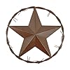 Texas metal barn wall star barbed wire ring rustic brushed brown finish 125 inches handmade wall artisan art vintage decor for home  urban country home decor