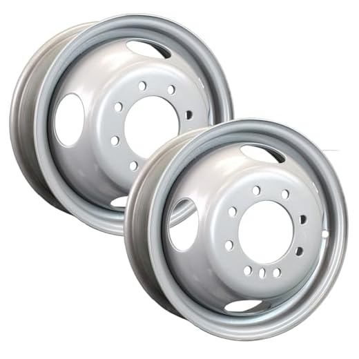 2-Pack Dually Dual Silver Grey Trailer Wheel Rim 16 Inch 16X6 8 Lug On 6.5 Inch