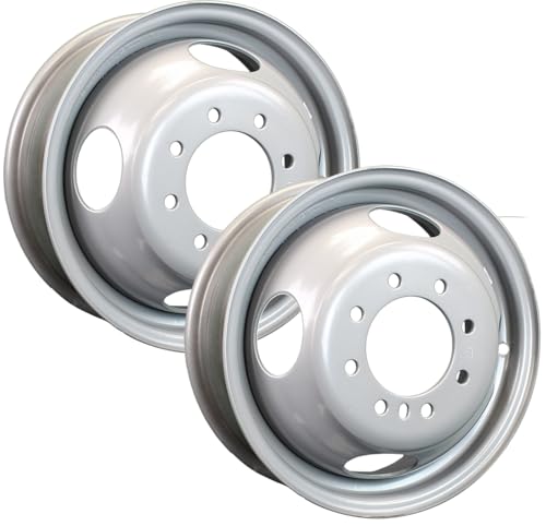 eCustomrim 2-Pack Dually Dual Silver Grey Trailer...