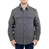 Jachs Men's Wool Blend Sherpa Lined Flannel Shirt Jacket (US, Alpha, Large, Regular, Regular, Grey)