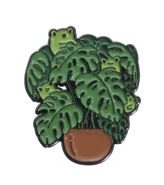 Image of Frog Enamel Pin, 1.4 x 1.1 inches, Metal Lapel Pin for Bags and Clothes