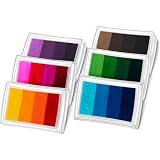 MERDTTES Rainbow Ink Pads, Washable Finger Stamp Pads for Kids Crafts