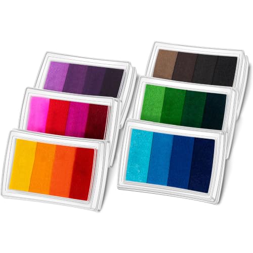 MERDTTES Rainbow Craft Ink Pads Washable Finger Ink Pads for Stamps for Kids DIY Paper Wood Fabric Scrapbooking Rubber Stamps