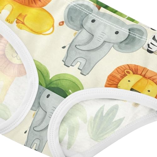 Toddler Underwear Custom 2t Cotton Cute Panties Girl Designer Briefs Underpants Cute Cartoon Jungle Animals4