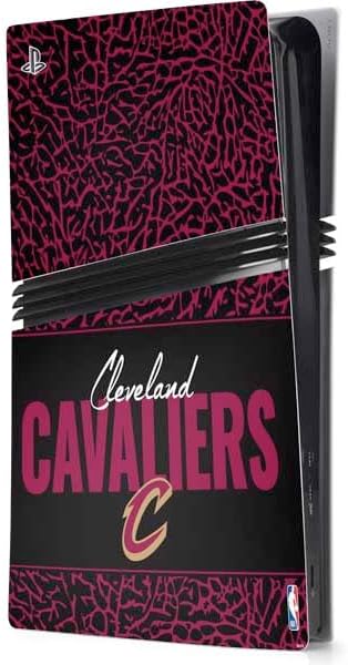 Skinit Decal Gaming Skin Compatible with PS5 Pro Console - Officially Licensed NBA Cleveland Cavaliers Hardwood Classics Design
