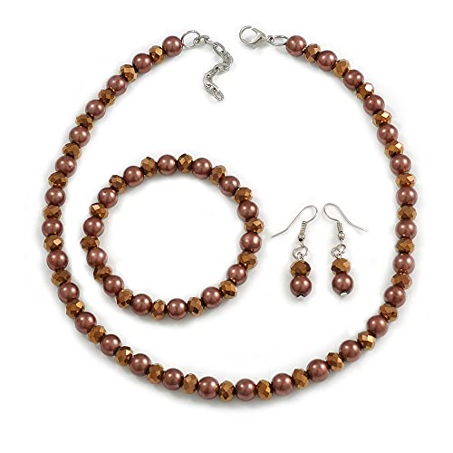 Collar de cuentas de cristal de alta calidad con acabado perla