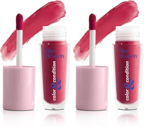 Image of Blue Heaven Color & Condition tinted lip oil for women, lip gloss infused with Cranberry, Raspberry & Hazelnut oil, Hydrating & Softening - Mauve, 4.2ml (Pack of 2)