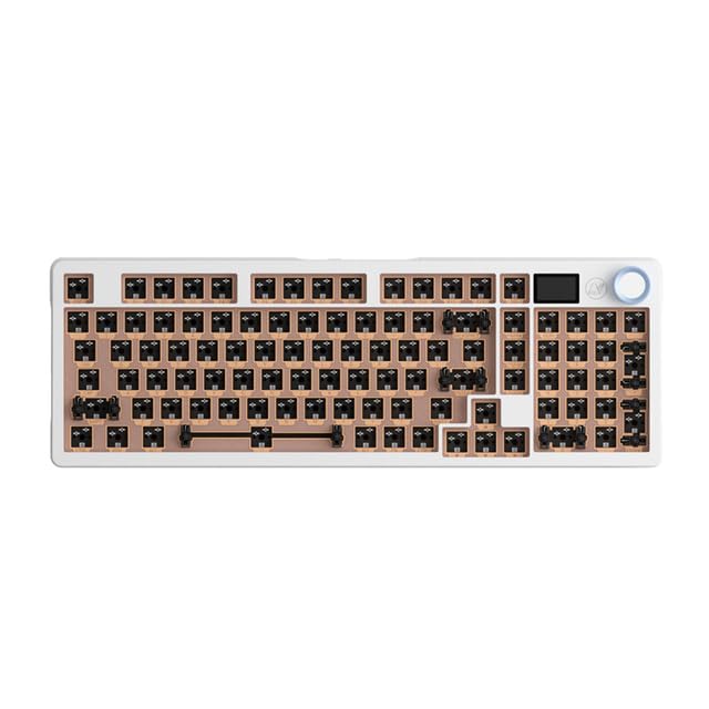 Generic COMPAE - JamesDonkey RS2 3.0 Mechanical Keyboard Multifunctional Screen Multimedia Knob Three Mode Hot Swap Wireless Keyboard Gamer (No Keycap and Switch Silver Switch)