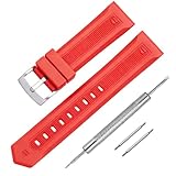  HiCycle2 Bracelet de rechange en caoutchouc pour Tag Heuer Formula F1 Aquaracer 20/22 mm (rouge, 22 mm)