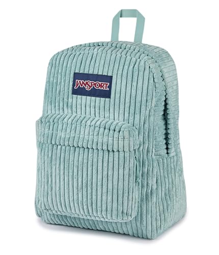 Image of JanSport Superbreak Plus FX Backpack - Work, Travel, or Laptop Bag with Water Bottle Pocket - Surreal Corduroy Sage