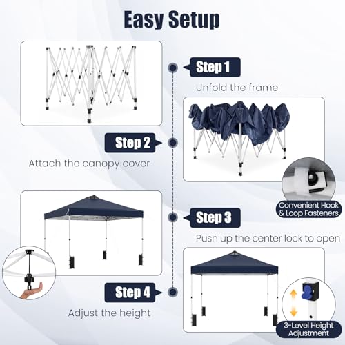 Image of Tangkula 10 x10 Ft Pop Up Canopy with Center Lock