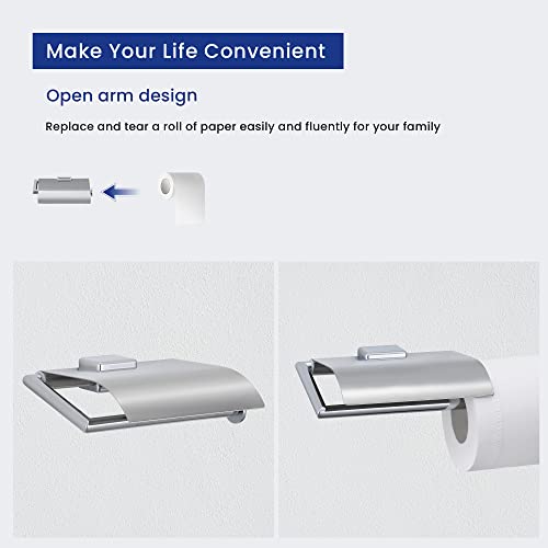 Diritimeta Chrome Toilet Paper Holder With Cover, Stainless Steel Toilet Paper Dispenser Wall Mount For Bathroom, Bathroom Toilet Paper Roll Holder(Aus2006M-012R) #TOP1
