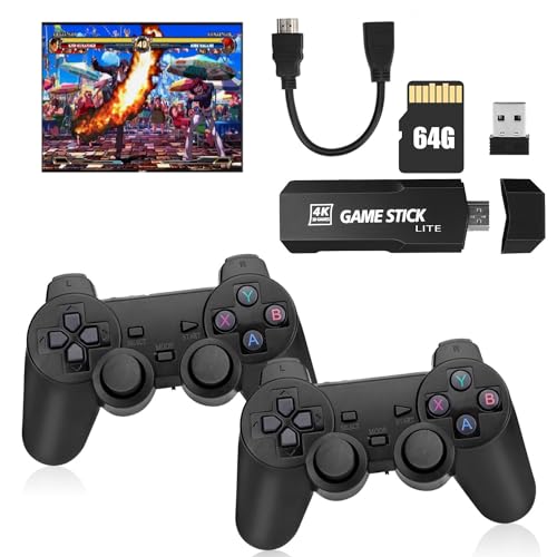 Wireless Retro Game Console,Retro Game Stick,4K HDMI Output,Plug and Play Video Game Stick Built in Games,Over 10 Classic Emulators, with Dual 2.4G Wireless (30G)