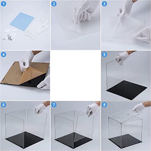 Image of Cliselda Clear Acrylic Display Case with Black Base 10x10x10 inch, Sturdy Acrylic Display Box Countertop Box, Assemble Dustproof Protection Showcase for Action Figures Toys Collectibles