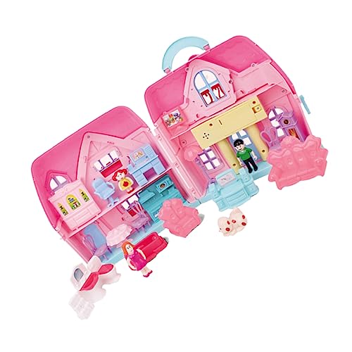 KONTONTY 1 Set Doll House with Simulation Light DIY House for Portable Villa Present for Role Fun Birthday Present Random Color