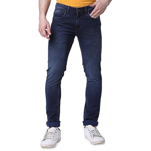 Image of Oxemberg Cotton Slim Fit Solid Denim for Men (DS20024)