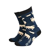 Smiling Faces MAKING SMILES SINCE 2001 Mens Novelty Socks Therapy Funky Pattern Colorful Fun Dress Socks Smart Design Animal Print Comfortable Breathable Socks Non Slip Great Gift - Sheep