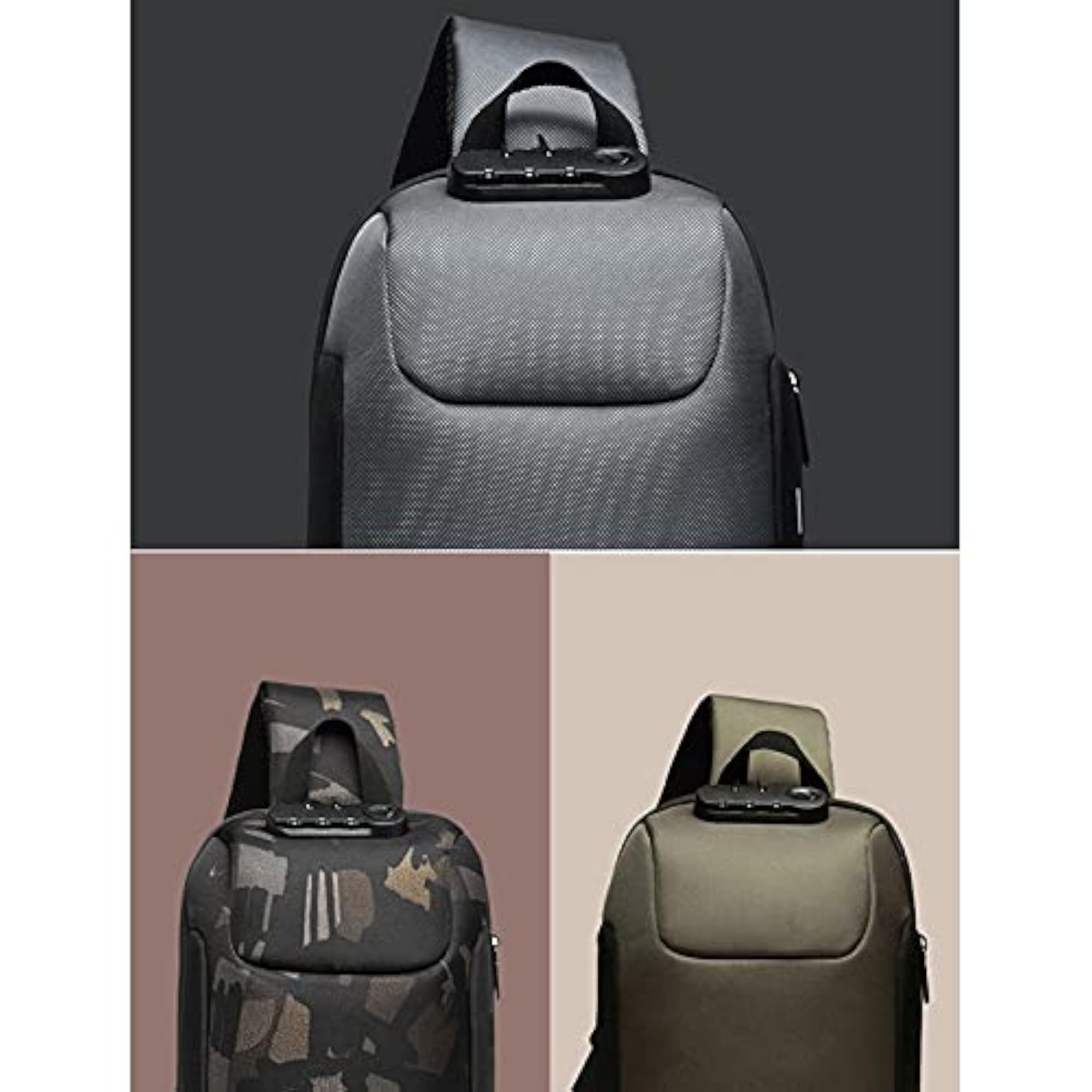 Men's Theft-Proof Waterproof Sling Bag with USB Charging