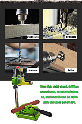 Vertical Drill Stand, Spindle Collar Diameter 38mm-43mm, Attachable to Electric Drills, 2.5 Inch Mivis with Vise, 90 Degree Adjustable Electric Drill Stand (with Vise)