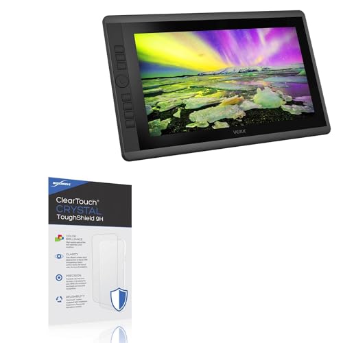 BoxWave Screen Protector Compatible With Veikk VK1560PRO Pen Display - ClearTouch Crystal ToughShield 9H (2-Pack), Clear 9H Tough Flexible Film Screen Protector