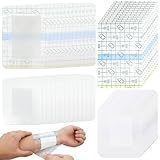 DASHUI 50 Stück Pflaster Set, Transparent Duschpflaster Wasserfest, Selbstklebend Sterile Kompressen, Weichem und Atmungsaktivem Pflaster für Sport Schwimmen und Baden (10x15cm, 6x7cm)