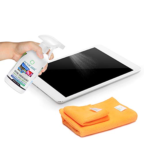 ecoFam Natürlicher Bildschirmreiniger Spray mit Zwei Premium Mikrofaser-Reinigungstüchern. Am besten geeignet für LCD, LED, HDTV, Fernseher, iPad, iPhone, Tablet, Smartphone und Laptops (500 ml) – Bild 4