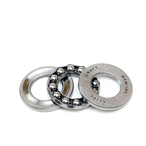 Parts and Parts Cuscinetto a sfera assiale 51102, 15 x 28 x 9 mm, DIN 711, alto carico assiale, facile montaggio, cuscinetti assiali scanalati, struttura in acciaio durevole, utilizzo in alberi e