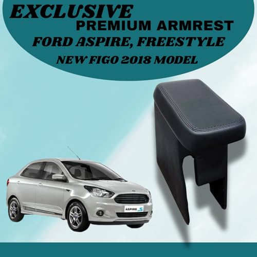 Image of Pabla Enterprises 2.0 High-End Car Center Armrest with Storage Compartment | Premium Comfort & Strong Build | Easy Installation Arm Rest Console Box for Ford Aspire Freestyle New Figo 2018+ - Black
