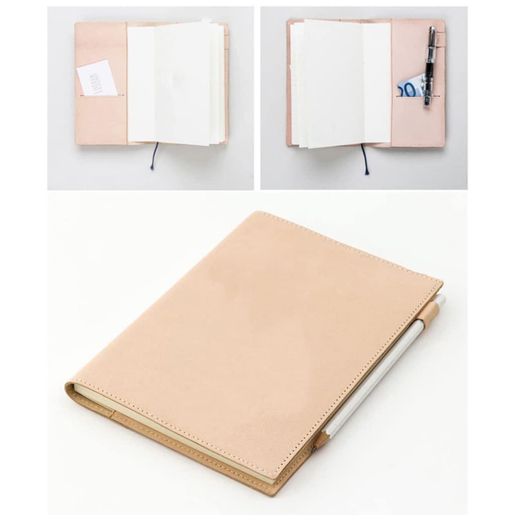 Copertina in Vera Pelle con Carta a Quadretti A5/a6/b6 Sketchbook Planner Quaderni retrò Diari Diario Cover Cancelleria Blocco Note (F B6)