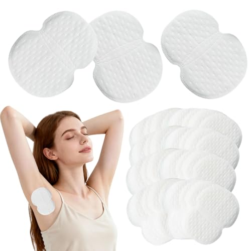 100 Stück Achselpads für Damen & Herren, Unsichtbar Komfortabel Selbstklebend Achselpads Atmungsaktiv Hautfreundlich Schweißflecken Saugfähig Schweißpads für Achselhöhle