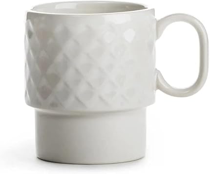 Sagaform Coffee & More 5018369 Coffee Mug 2-Piece Stoneware in White 25cl Dimensions 12cm x 8cm x 9cm