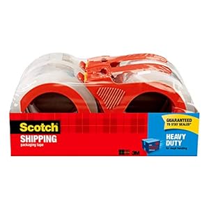 Scotch Heavy Duty Packaging Tape, 1.88″ x 54.6 yd, Designed for Packing, Shipping and Mailing, Strong Seal on All Box Types, 3″ Core, Clear, 4 Rolls (3850-4RD)