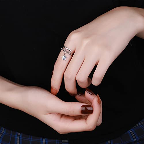 Bague Réglable Argent 925 Évite Erreur Taille Pentacle Vintage KnSam - 3