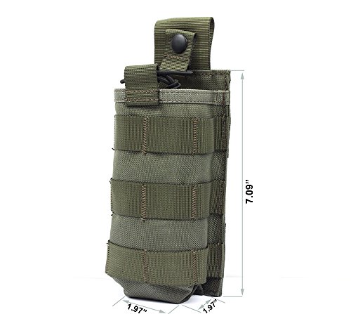 Rocotactical Tactical Radio Pouch - 1000D Tactical Molle Two Way Radios Holder Case For Walkie Talkies (Ranger Green) #TOP2