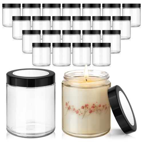 24 pack 8 oz clear glass jars with liners for creams and candles