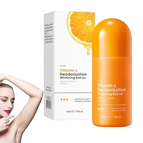 Desodorante en rollo de vitamina C, antitranspirante para axilas, desodorante en rollo para niños y adolescentes, desodorante corporal, previene el olor e ilumina la piel (1)