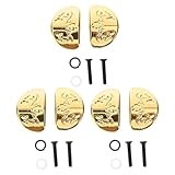 Ciieeo 6pcs Metal Tuning Pegs Knobs with Screws for Electric Acoustic Guitar String Replacement, Gold Color