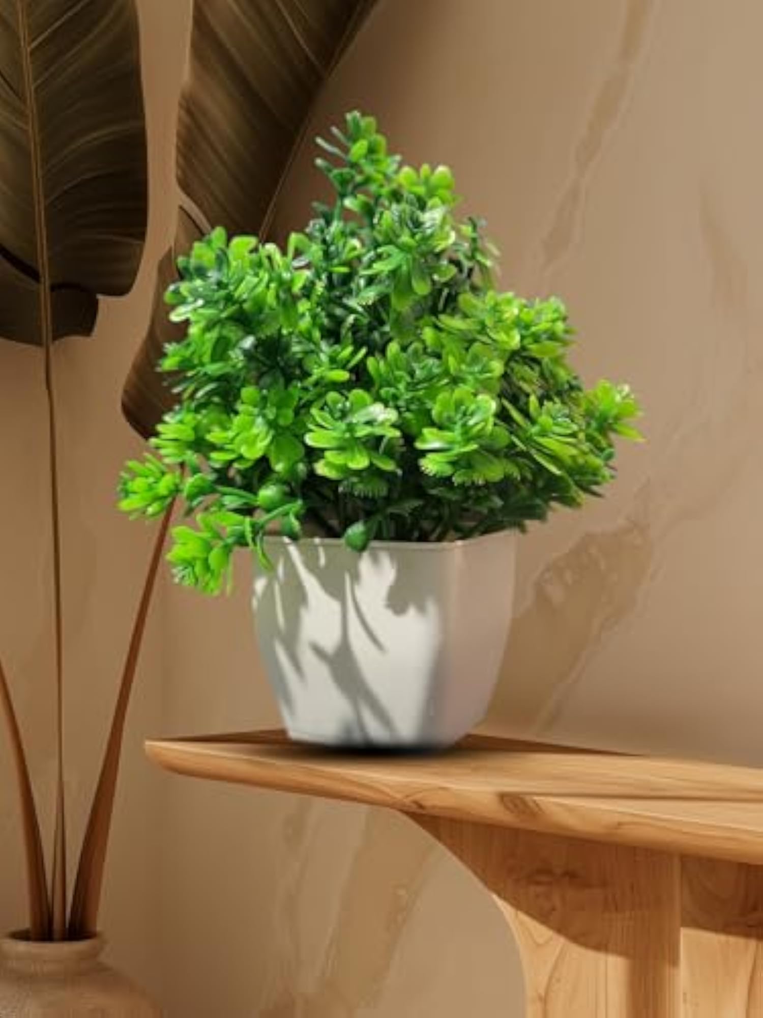 Artificial Flowering Plants with Pots, Set of 4