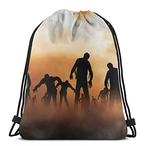 956 Saco De Gimnasio 36X42Cm, Zombies Dead Men Walking Body Daypack Impresión Mochila con Cordón...