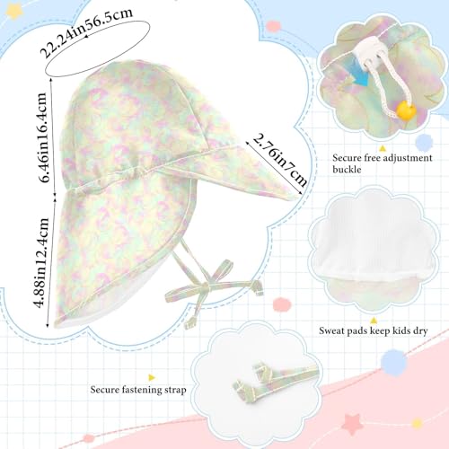 KLL Toddler Baby Beach Hat Boys Caps Baby Girls' UPF 50 Neck Flap Beach Essentials Seamless Pastel Aesthetics Mystery Moon4