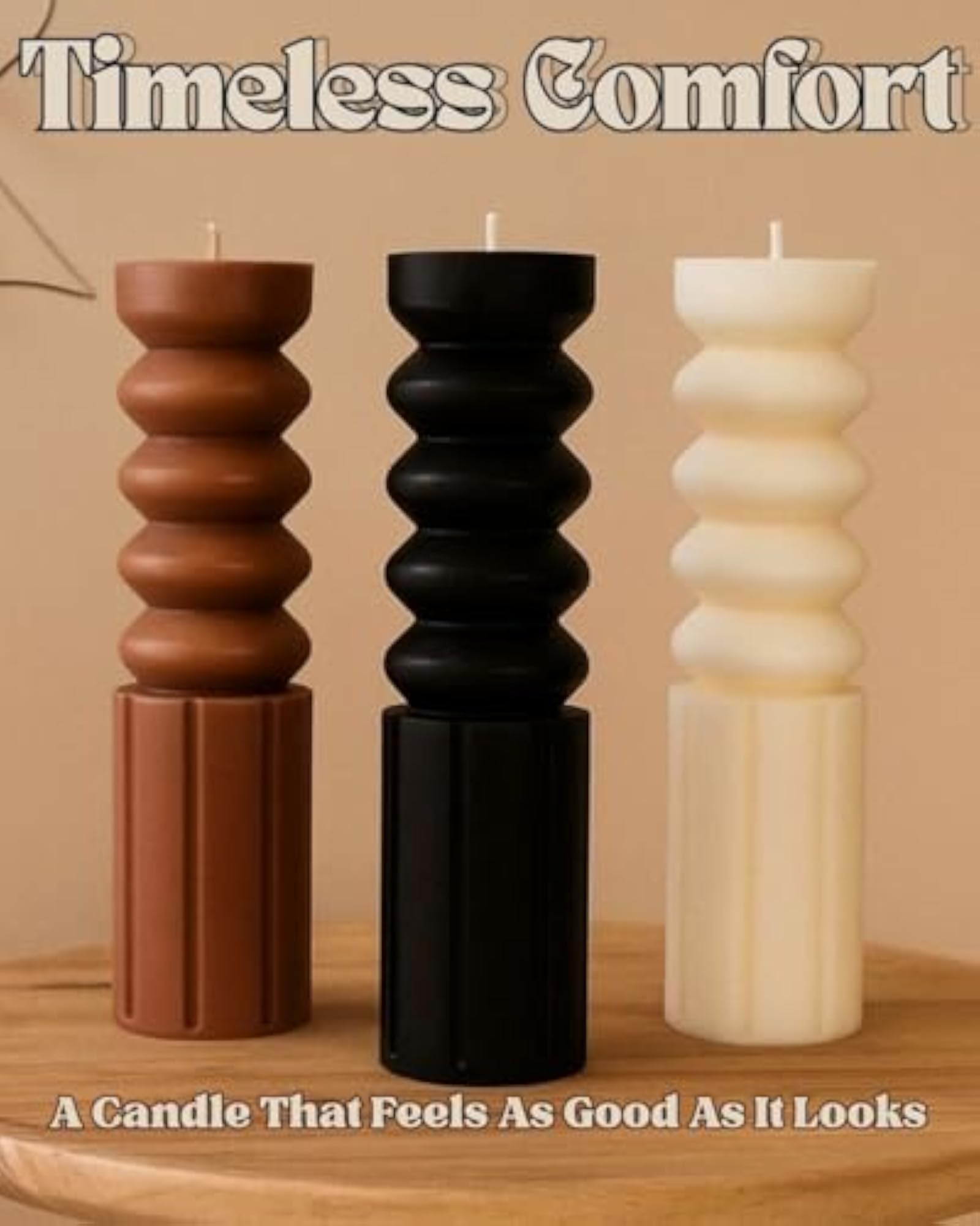 Luxury Rope Decorative Soy Wax Pillar Candle, Handcrafted