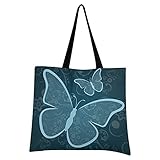 Arte Vintage Mariposa Insecto Bolsa Compra Reutilizables Plegables Bolsas para Comestibles con Bolsillo de Frutas Verduras Ecológicas